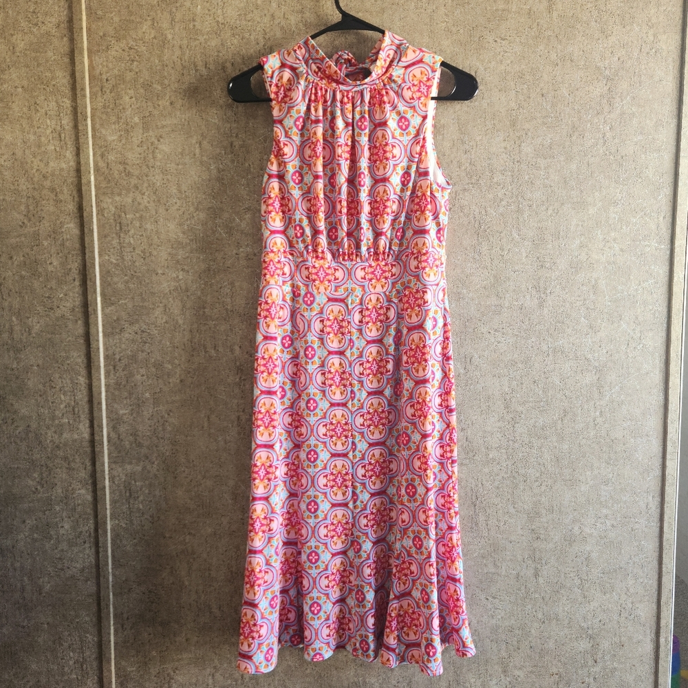Floral Pink and Orange Maxi Dress Sz. 2